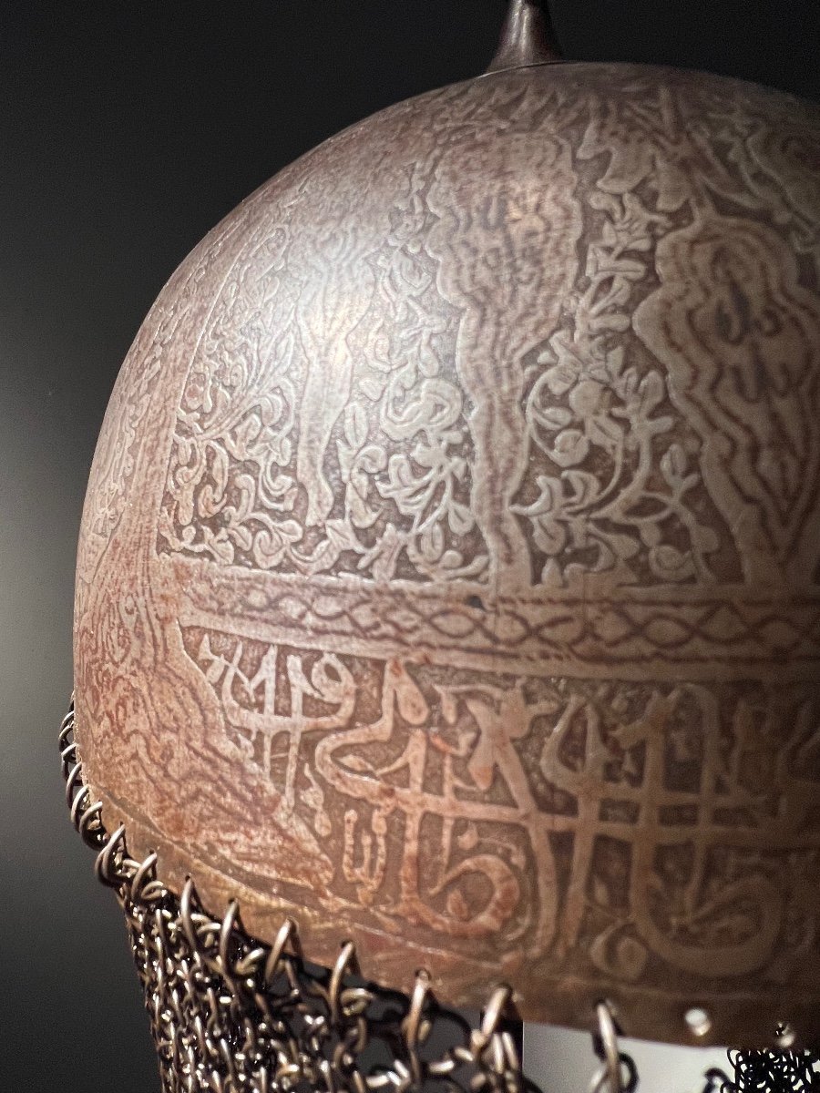 Ottoman “kulah Khud” Helmet And Rondache Shield, Ottoman Or Indo-persian Empire, 19th C.-photo-5