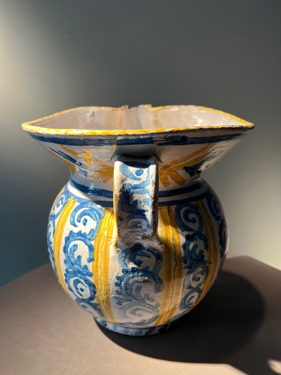 Flemish Majolica Jug, Inscribed Antwerp, Flanders, 18th.-photo-1