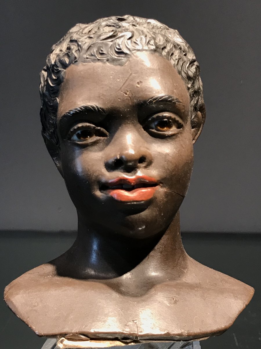 Senton Head Of Black Child In Wax, Naples, 1880.