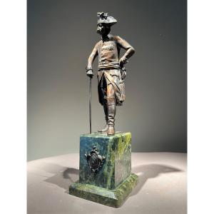 Ch. D. Rauch, After, Bronze Sculpture Of Frederick II Of Prussia, Ca. 1900-1920.