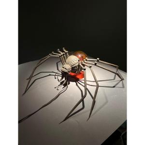 Wrought Iron Brothel Lamp, Spider Shape, France, 1920.