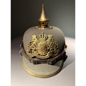 Bavarian Troop Infantry Pickelhaube In Felt, Mod. 1895, Ersatz From 1914-1915.