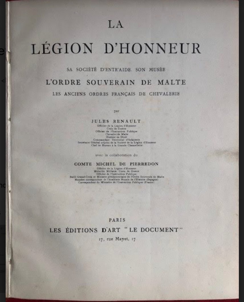 La Legion d'Honneur    l' Ordre Souverin De Malte  Les  Anciens Ordres Francais De Chevalerie-photo-4