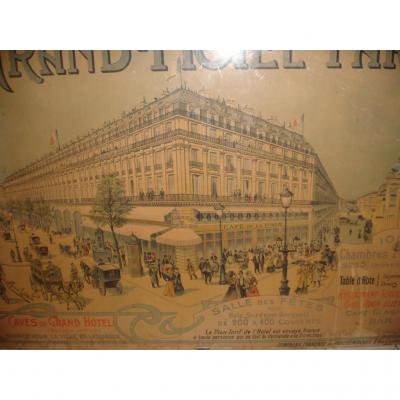 Affiche Ancienne Du Grand  Hotel De Paris