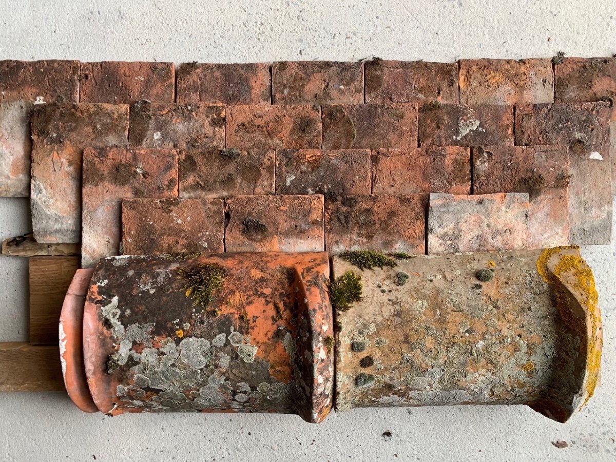 18th Century Flat Burgundy Tiles - Terracotta-photo-3