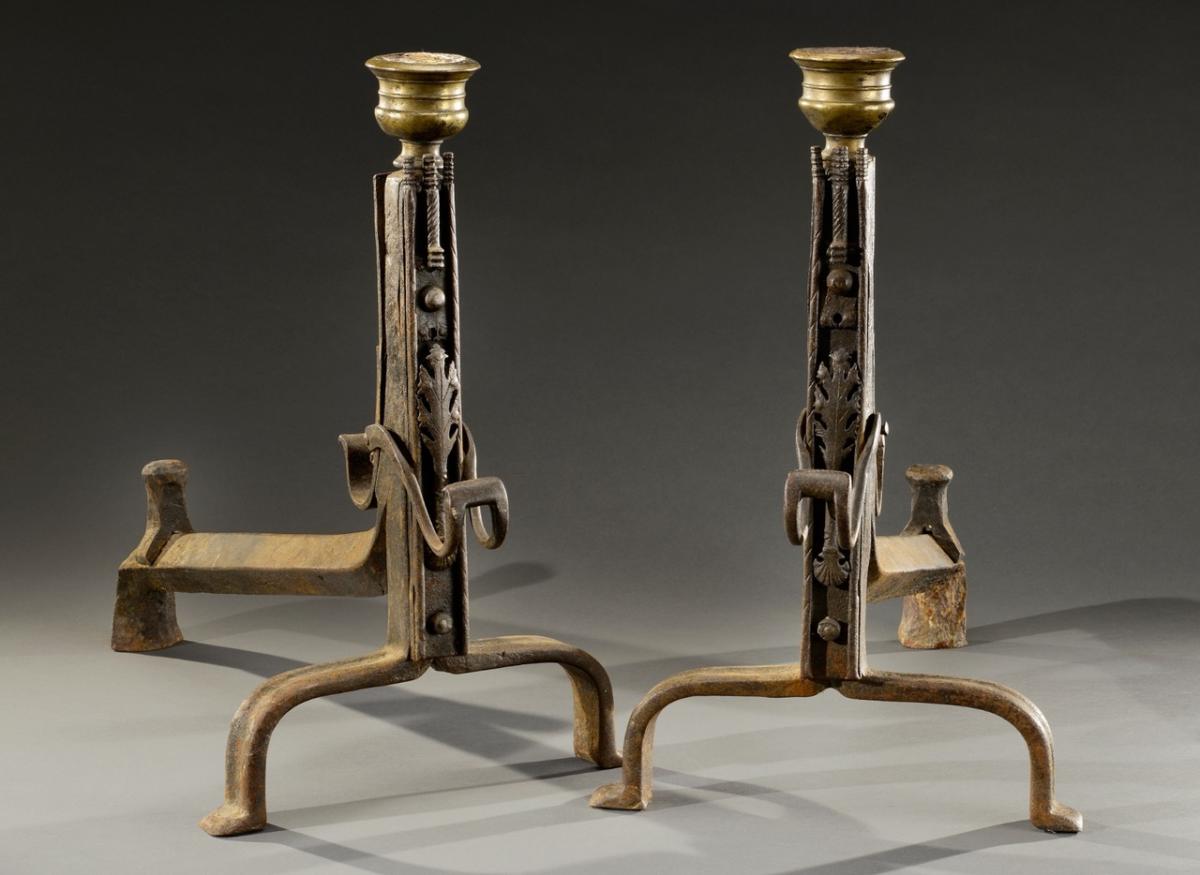 Pair Of Andirons - Late 15th