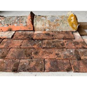 18th Century Flat Burgundy Tiles - Terracotta