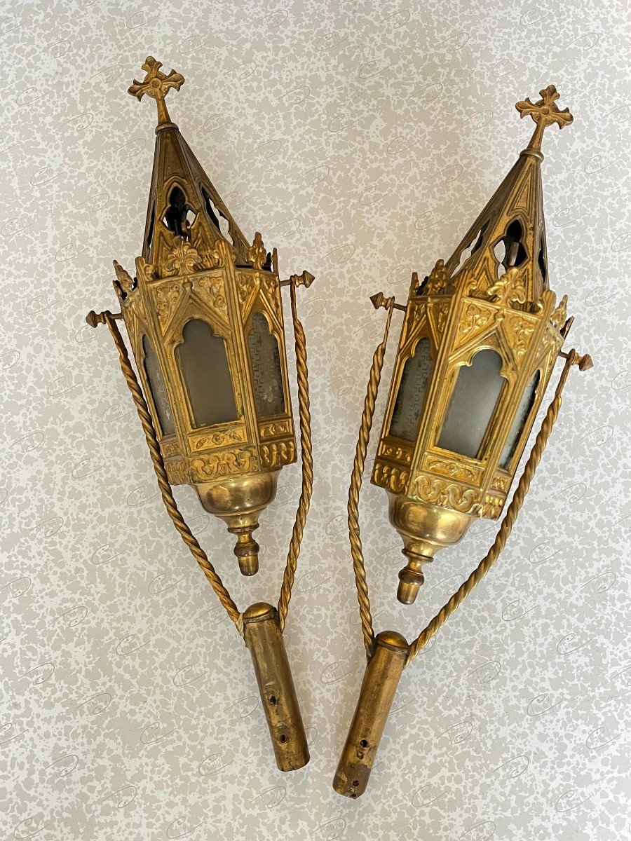 Pair Of Processional Lanterns 