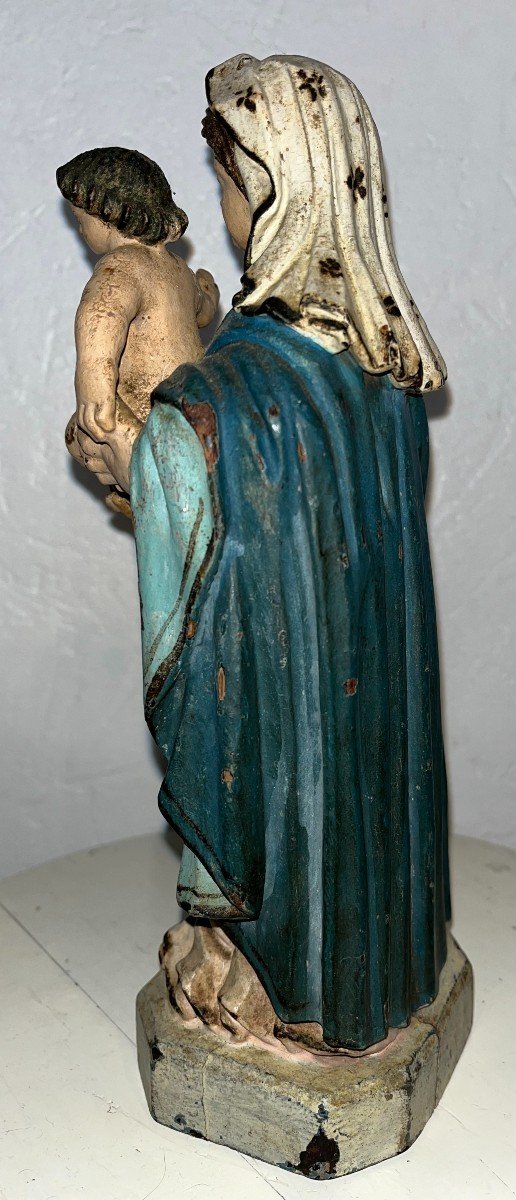  Virgin And Child Polychrome Wood -photo-4