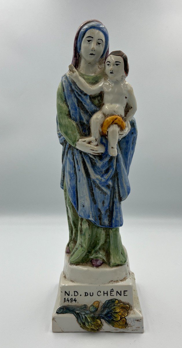 Vierge à l'Enfant En Faïence "malicorne "