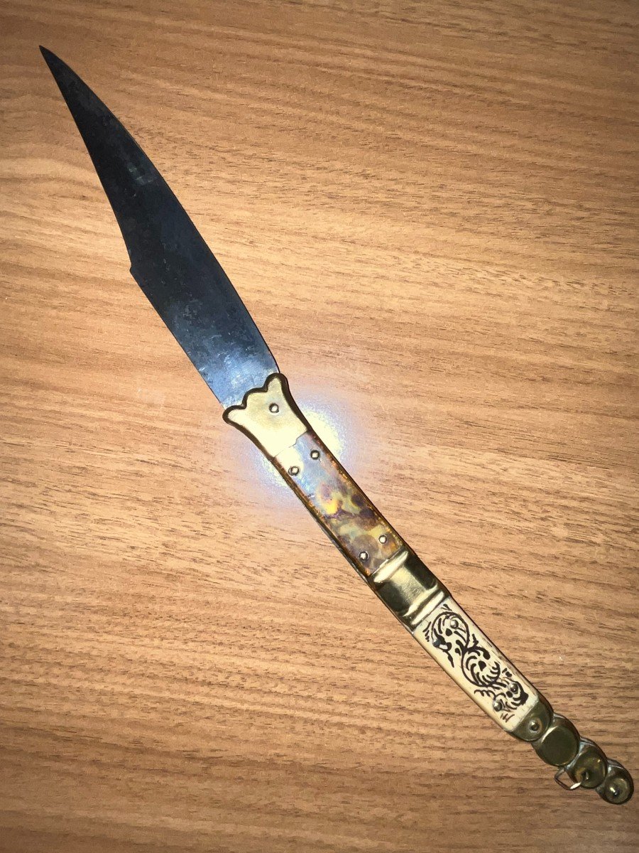 Navaja Knife Signed Beauvoir Cutler In Thiers-photo-4