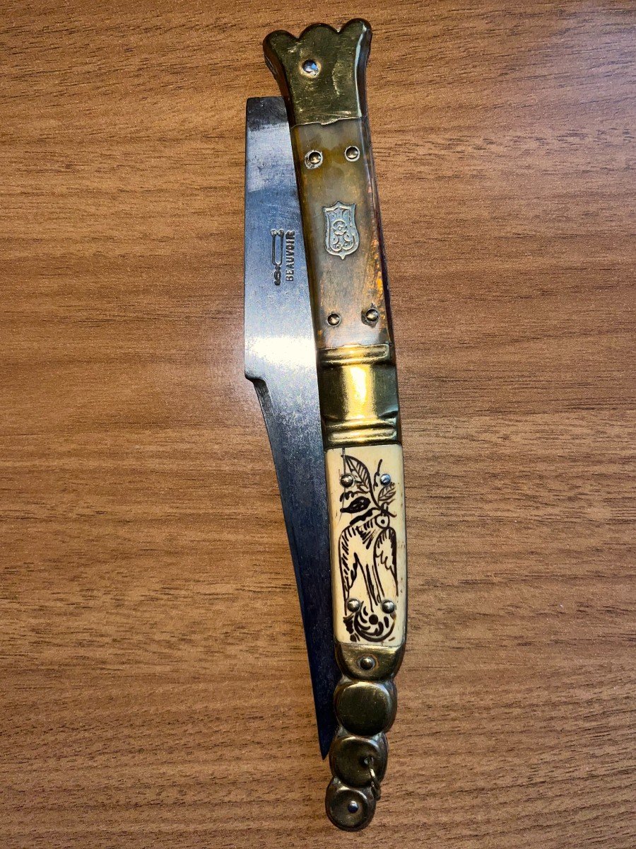 Navaja Knife Signed Beauvoir Cutler In Thiers