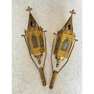 Pair Of Processional Lanterns 