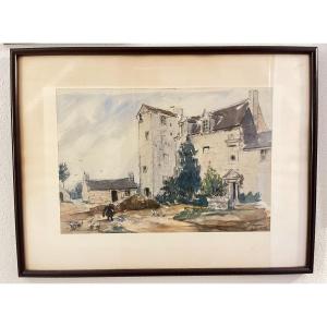 Pierre Abadie Landel ( 1896- 1972) Aquarelle Sur Papier 