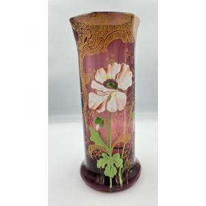 Legras Enamelled Vase With Floral Decoration 