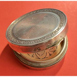 Box In Solid Silver And Guilloché Vermeil