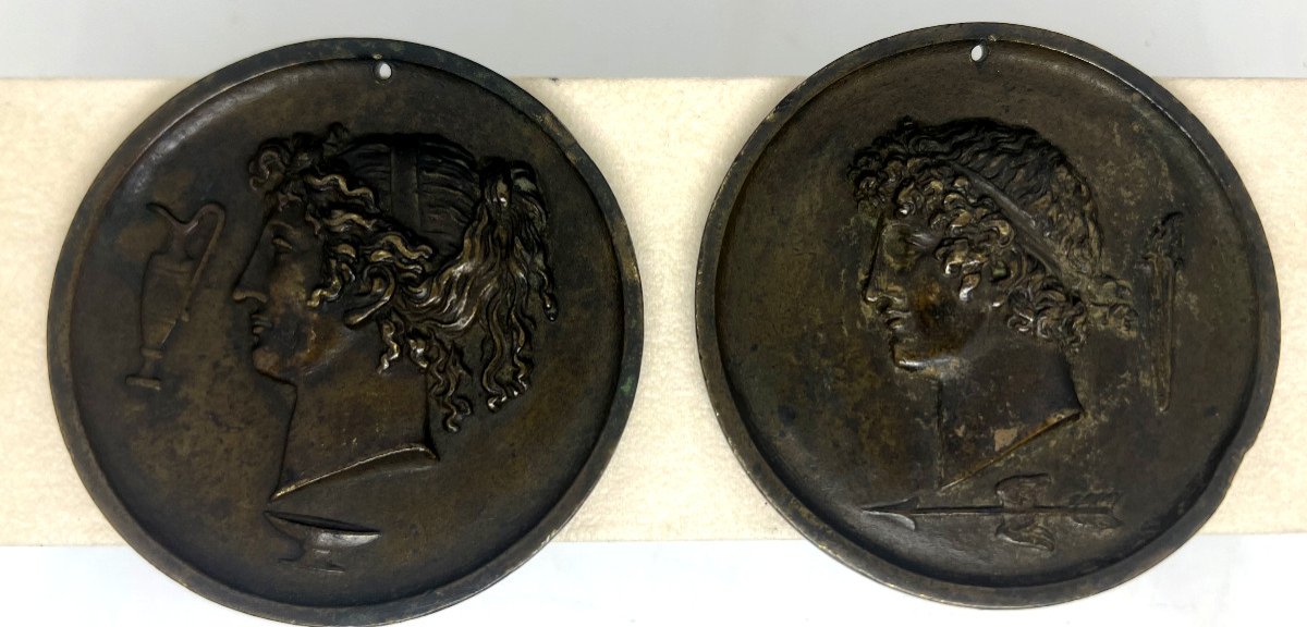 Pair Of Basrelief In Bronze From Italy End Of The XVIII Sec