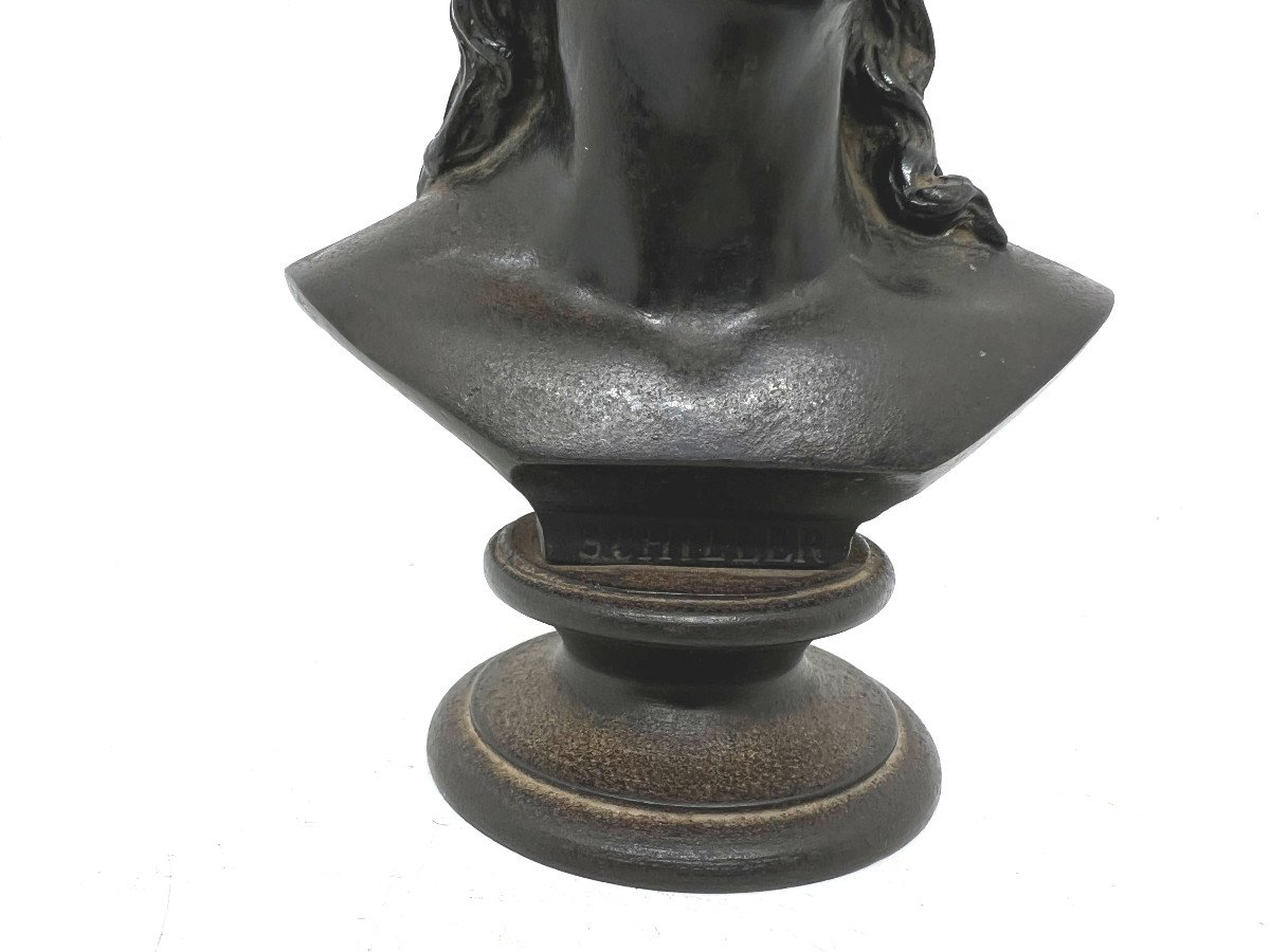 Schiller Small Bust In Cast Iron From The XIX Sec.-photo-1