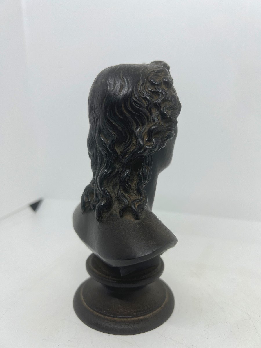 Schiller Small Bust In Cast Iron From The XIX Sec.-photo-4