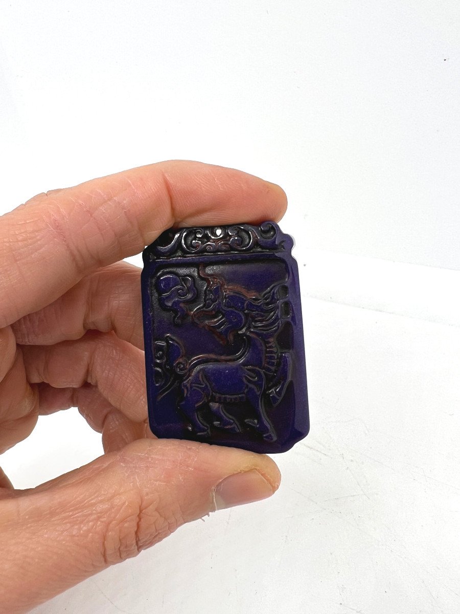 Pendant In Chinese Lapis Republican Period Of The XX Sec.-photo-4