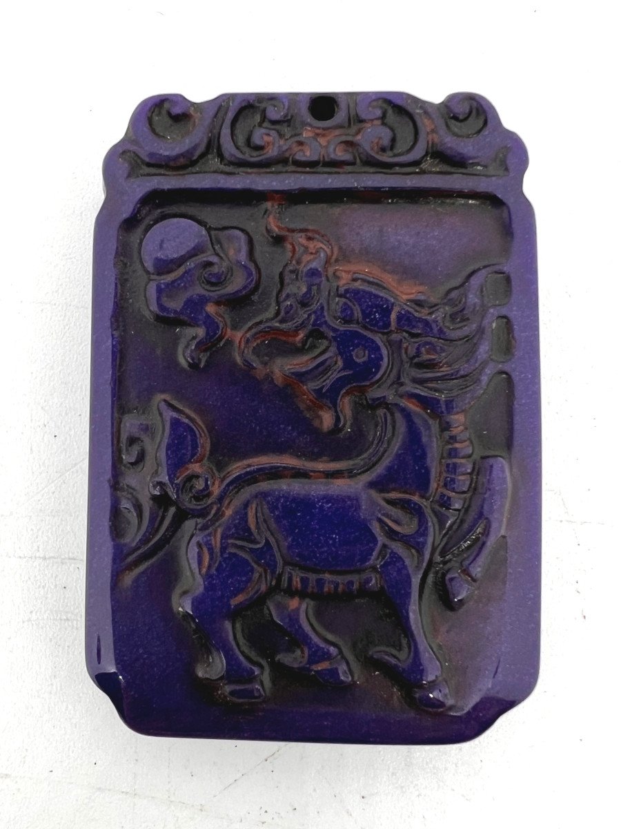 Pendant In Chinese Lapis Republican Period Of The XX Sec.