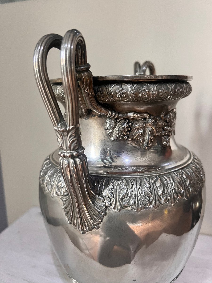 19th Century Silver Bronze Vase-photo-4