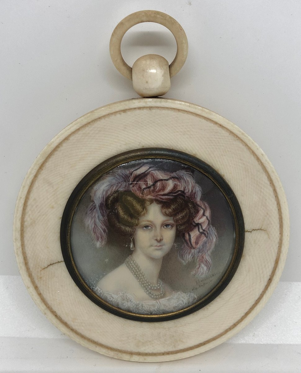 M.daffinger Portrait Of Countess Potcka Miniature On Ivory-photo-3