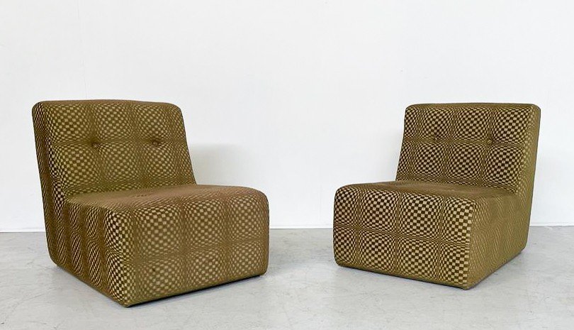 Vasarely Style Sofa Set From The Early 1970s-photo-3