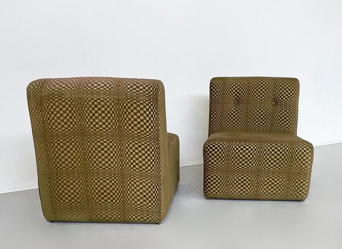 Vasarely Style Sofa Set From The Early 1970s-photo-4