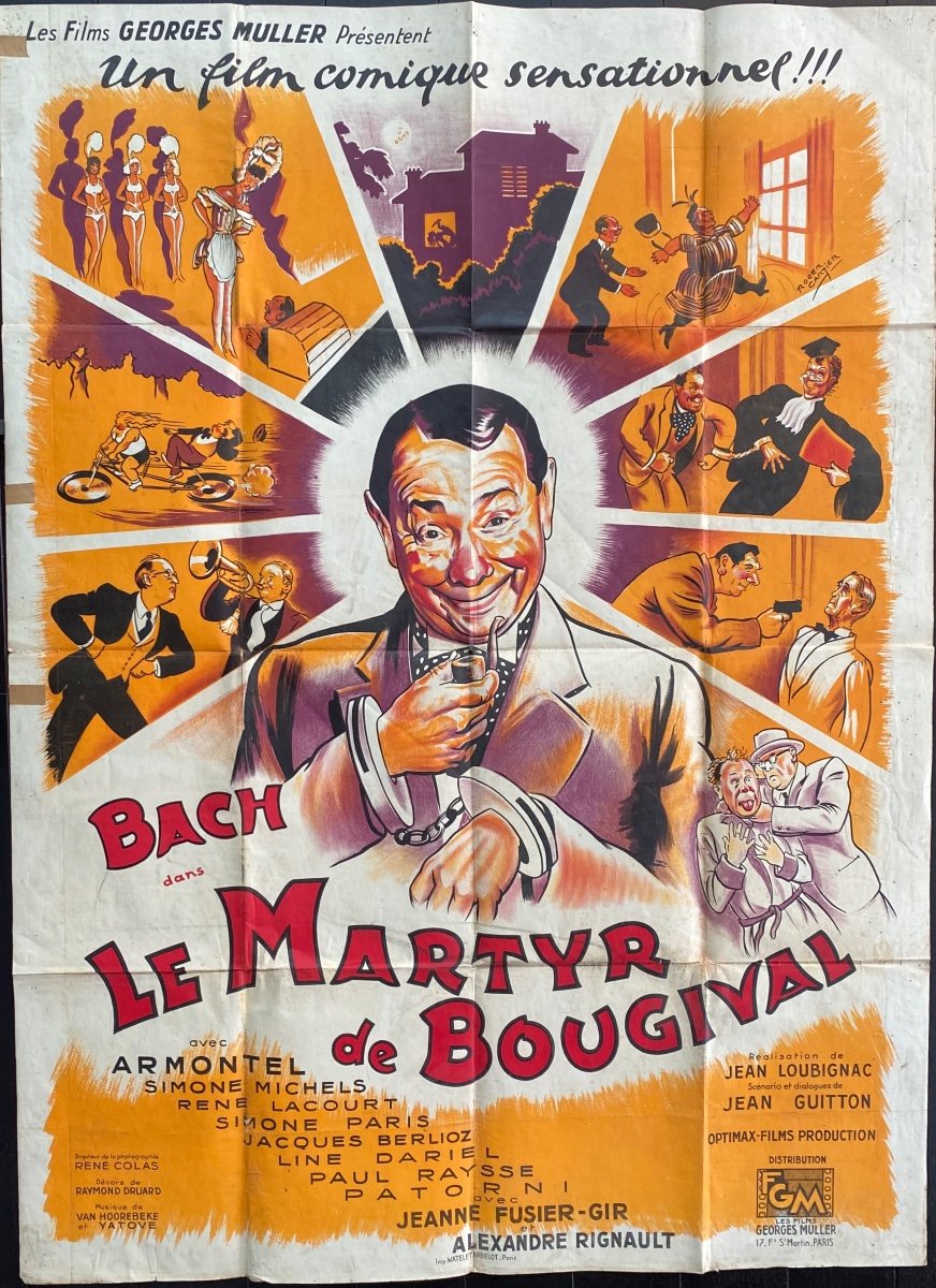 Poster Du Film Comique, Dramatique Français «le Martyr De Bougival » De 1949