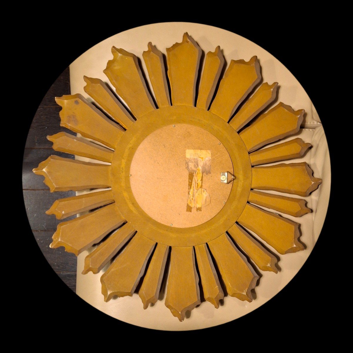 Carved Wooden Sun Mirror, Circa 1950 - 60-photo-2