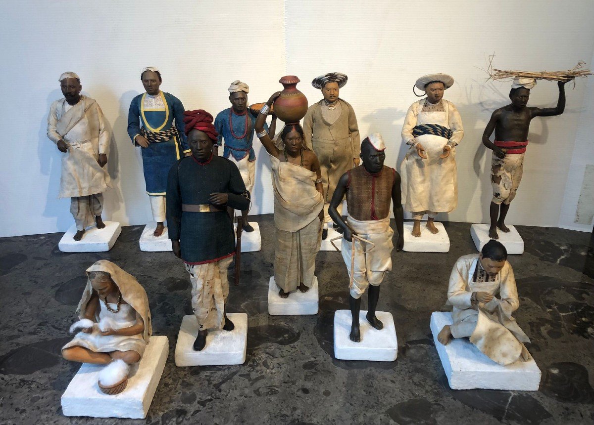 11 Terracotta Figures From Poona In India.