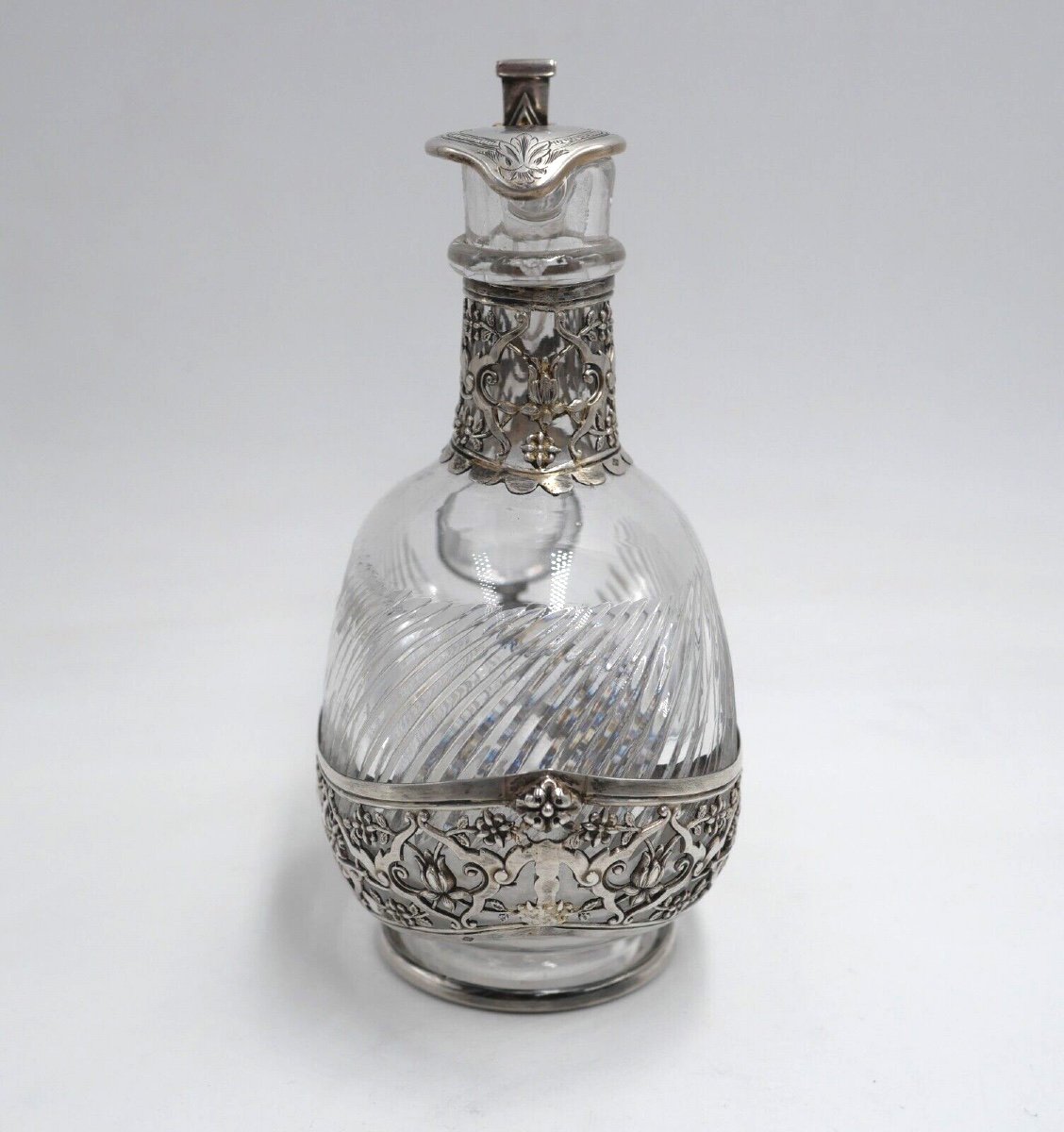 Ewer In Sterling Silver And Glass, Neo-gothic Model-photo-4