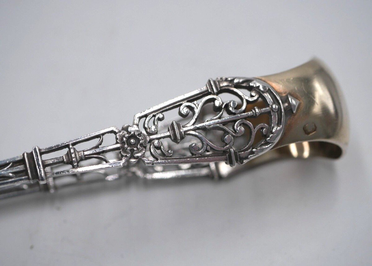 Neo Gothic Silver And Vermeil Sugar Tongs By Puiforcat-photo-1