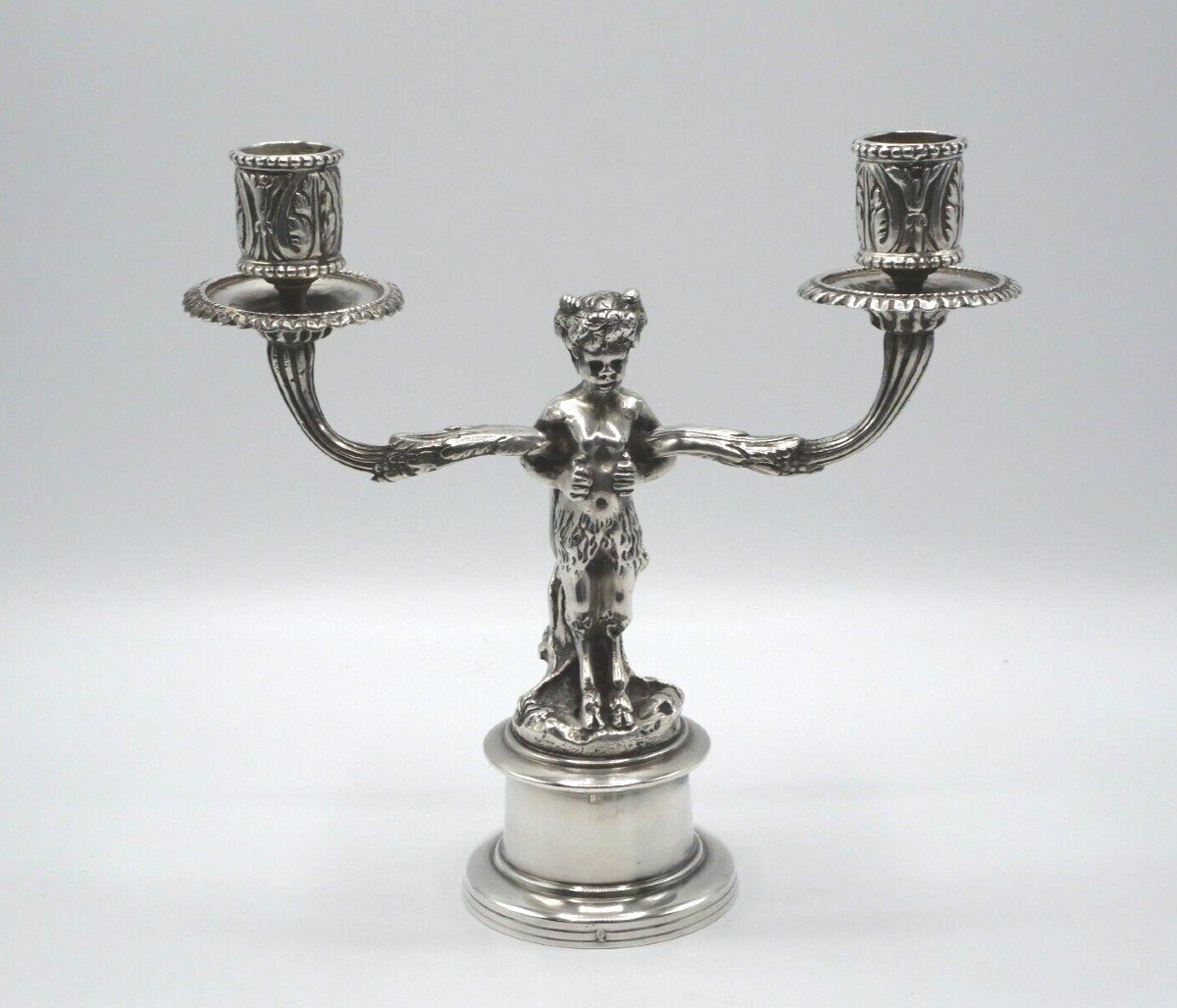 Candlestick In Sterling Silver With Fauna Decor