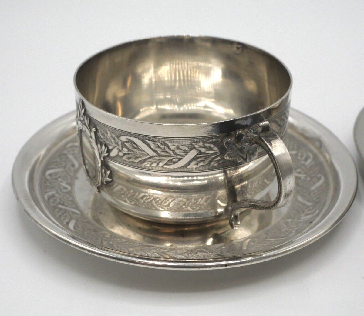 Pair Of Coffee Cups In Sterling Silver-photo-2