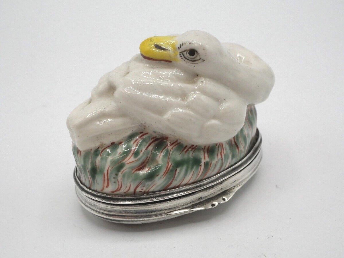 19th Century Porcelain And Solid Silver Snuffbox-photo-3