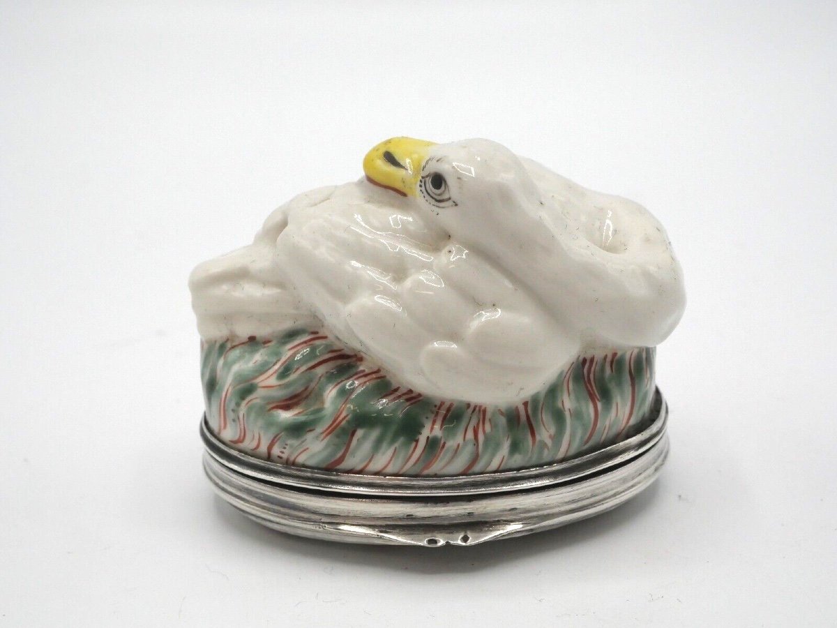 19th Century Porcelain And Solid Silver Snuffbox