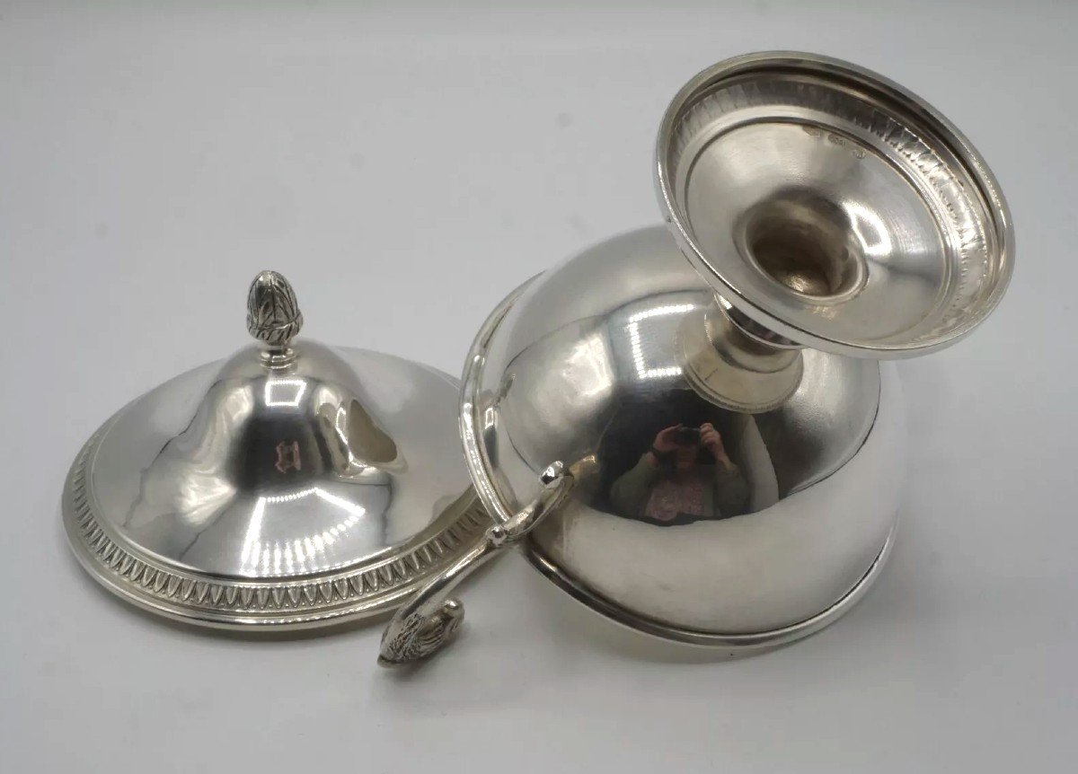 Covered Sugar Bowl In Solid Silver -photo-4