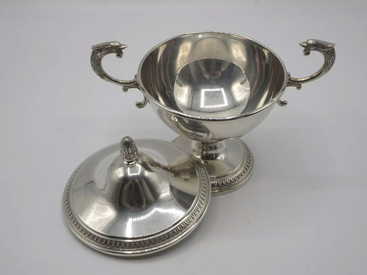 Covered Sugar Bowl In Solid Silver -photo-5