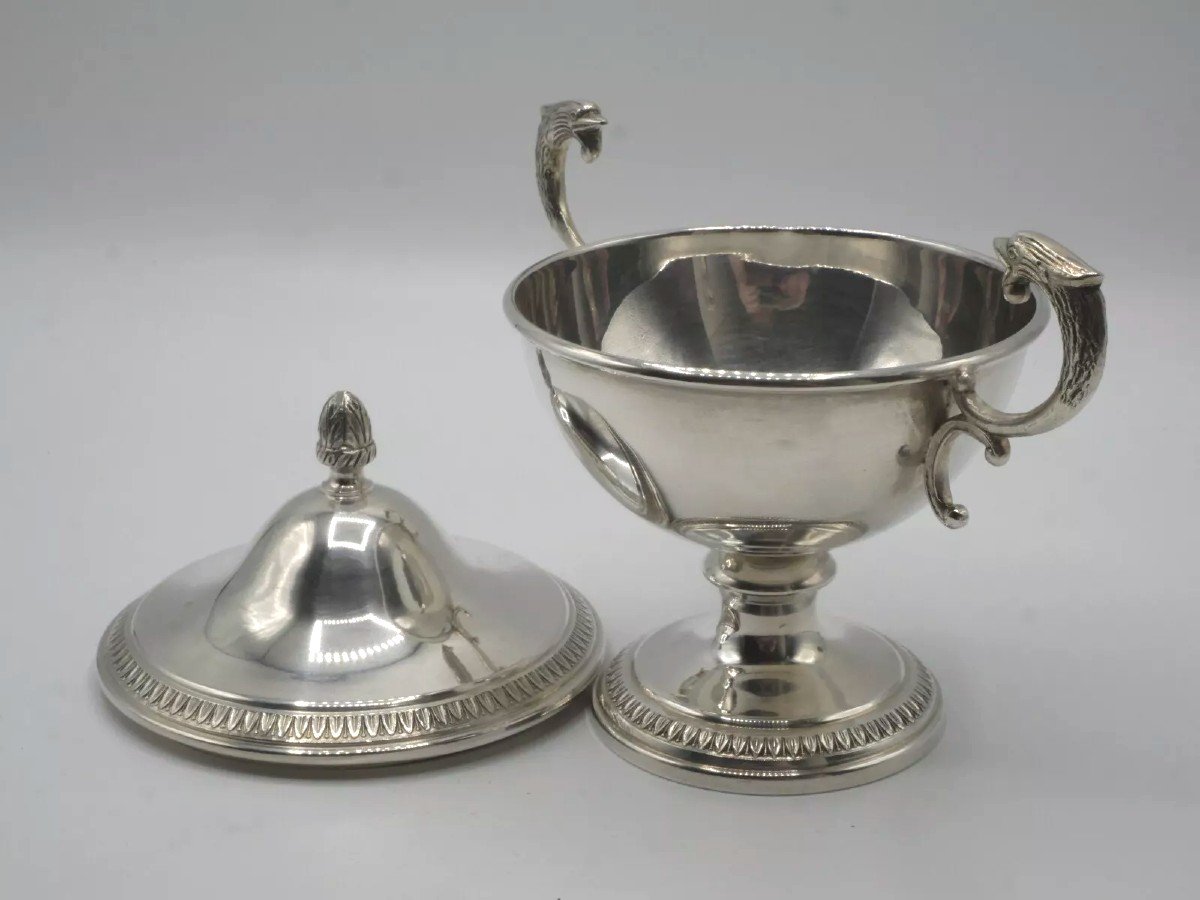 Covered Sugar Bowl In Solid Silver -photo-6