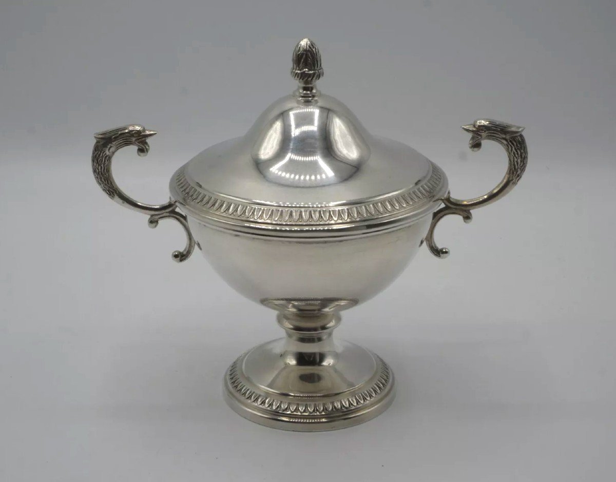 Covered Sugar Bowl In Solid Silver -photo-7