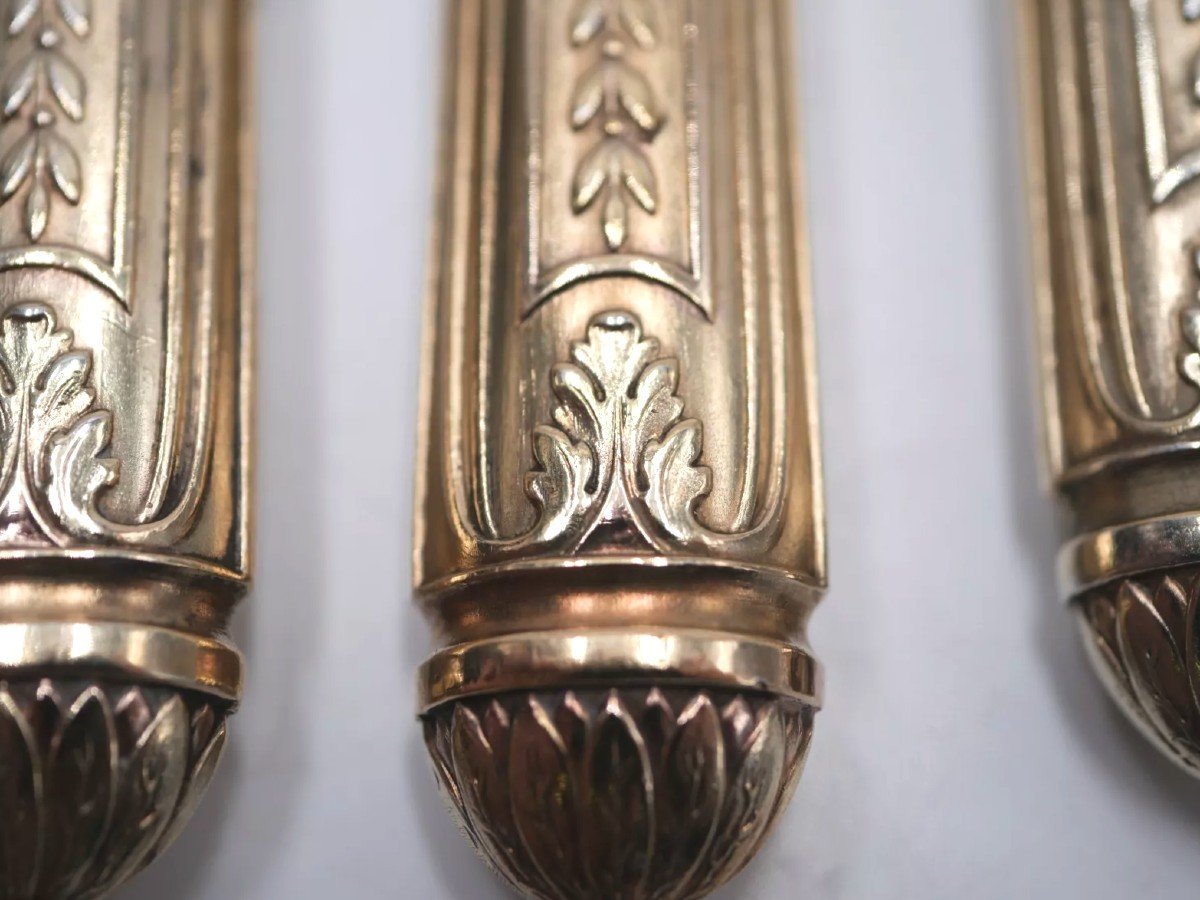 Set Of 6 Silver-gilt Fruit Knives-photo-1