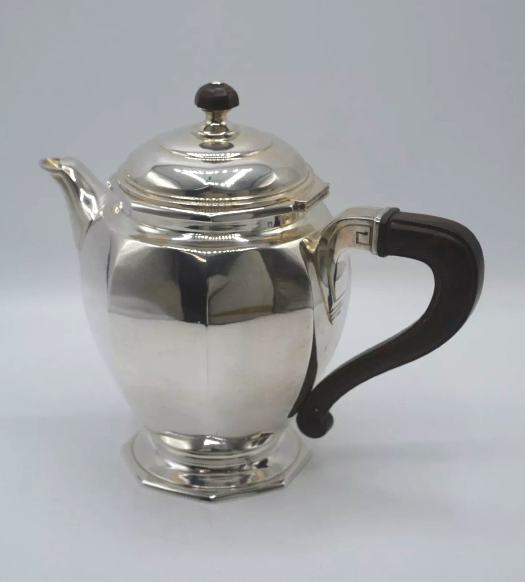 Art Deco Teapot In Solid Silver By Saglier-photo-4