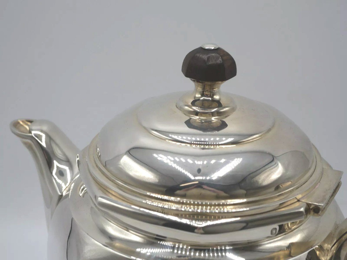 Art Deco Teapot In Solid Silver By Saglier-photo-1