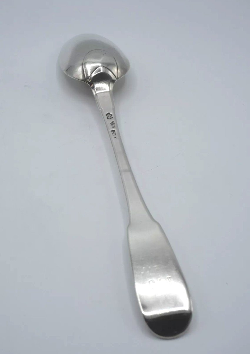 18th Century Marennes Sterling Silver Stew Spoon-photo-3