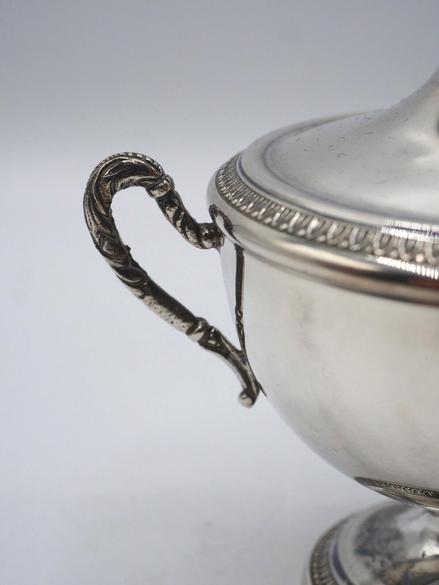 Sugar Bowl Or Piedouche Cup In Solid Silver-photo-3