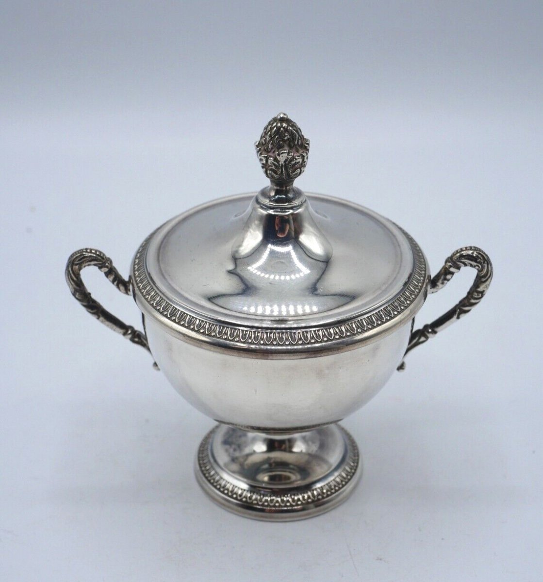 Sugar Bowl Or Piedouche Cup In Solid Silver-photo-1