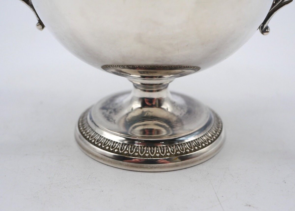 Sugar Bowl Or Piedouche Cup In Solid Silver-photo-2