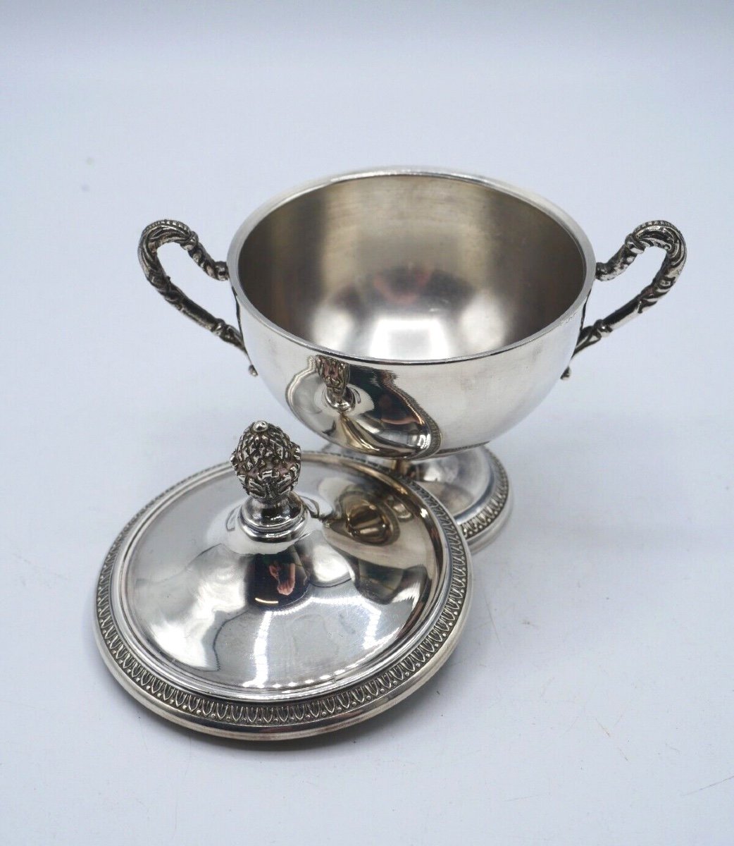 Sugar Bowl Or Piedouche Cup In Solid Silver-photo-3